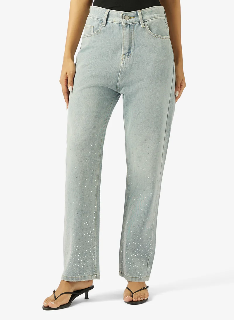 Ginger High Rise Straight Fit Jeans